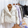 Winter 90% White Duck Down Short Jacket Women Thick Warm Loose Cocoon Type Hooded Diamond Puffer Coat Outwear