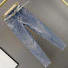 Women's Rhinestone Skinny Jeans, High Waist, 9 Points Pants, Denim Overalls, Elastic, Heavy Industry, Spring, Autumn