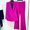High Street Runway Designer Suit Set Women's Single Button Blazer Flare Pants Suit