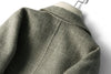 Handmade 90%Wool Women Plaid Blazer Coat Elegant Chic Wool Blend Khaki Blue Winter Coats