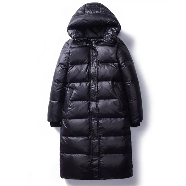 Winter Down Cotton Jackets Women's Clothing Long Parkas Slim Hooded Warm Winter Coats Female Black Overcoats V1162