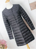 Winter Oversize Womens Duck Down Jackets Ultra Light Coat Long Puffer Jacket Casual Black Autumn Parkas ED838
