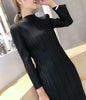 Tianpei Pleats Spring Autumn Winter Women Long Sleeve Comfortable Dress Korean Style Casual Designer Clothes