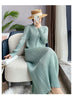 Pleated Long Sleeve V-neck Dress Women Spring Korean Designer Casual Black Dresses Elegant Aesthetic Clothes