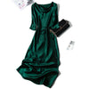 Heavy Mulberry Silk Satin Party Dress Long Sleeve Dress Women's Evening Dress