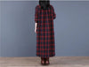 Spring Autumn Woman Dress Vintage Loose Cotton Long Dress Vestidos Robe D Ete Femme Literary Plaid Shirt Dress