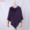 Genuine Rabbit Fur Knitted Natural Fur Poncho Wrap Coat Shawl Lady Scarf Natural Fur Wedding Party Cape