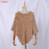 Genuine Rabbit Fur Knitted Natural Fur Poncho Wrap Coat Shawl Lady Scarf Natural Fur Wedding Party Cape