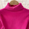 Women Pleated Knitted Dress Turtleneck Long Sleeve Elastic Slim Pencil Dress Autumn Winter Sexy Bodycon Sweater Dress
