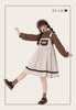 Autumn Winter Girls Vintage Sweet Lolita Jsk Dress Women Cute Bear Embroidery Plush Pocket Loose Corduroy Party Strap Dresses