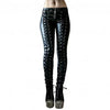 Steampunk Women Faux Leather Cosplay Pants Carnival Party Skinny Button Trousers Workout Leggings High Waist Girl Pants