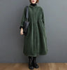 Winter Women Trench Fleece Long-sleeved Loose Corduroy Solid Color Vintage Casual Women Long Warm Coat YoYiKamomo