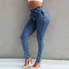 Belted High Waist Skinny Jeans Women Loose Stretch Denim Long Pants Skinny Jeans Women Stretch Denim Long Pants