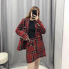 Tweed women red plaid blazers 2021winter women vintage jackets female patchwork blazer coats girls chic outfit clothes