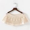 Women Vintage Crochet Knit Cape Elegant Cute Lace Short Hollow Out Shawls Shrug Poncho Wedding Bridal Evening Dress Lace Scarf