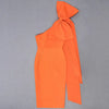 Bodycon Women Dress Sexy One Shoulder Long Sleeve Orange Black Blue Bow-Knot Wedding Evening Party Dresses Vestido