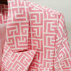 High Street Designer Jacket Women Lion Buttons Double Breasted Slim Fitting Monogram Jacquard Blazer