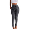Belted High Waist Skinny Jeans Women Loose Stretch Denim Long Pants Skinny Jeans Women Stretch Denim Long Pants