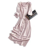 Heavy Mulberry Silk Satin Party Dress Long Sleeve Dress Women's Evening Dress