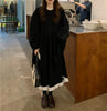 Autumn Korean Style Dress Women Ruffles Patchwork O Neck Long Sleeve Dresses Slim Waist Elegant Vestidos Mujer