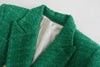 Women jacket Autumn Double Breasted Tweed Check Blazer Coat Vintage Long Sleeve Pockets Female Outerwear Chic