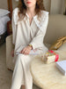 Women Autumn Beige Long Loose Lace Dress V Neck Straight Full Sleeve Pullover Maxi Dresses Female
