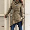 Vintage Sweater Dress Women Autumn Winter Turtleneck Knitted Sweater Irregular Hem Slim Jumpers Sweaters