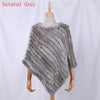 Genuine Rabbit Fur Knitted Natural Fur Poncho Wrap Coat Shawl Lady Scarf Natural Fur Wedding Party Cape