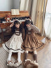 Autumn Winter Girls Vintage Sweet Lolita Jsk Dress Women Cute Bear Embroidery Plush Pocket Loose Corduroy Party Strap Dresses