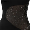 Rhinestones Mesh See Though Dress Style Jumpsuit Women Sexy Club Partywear One Piece Overall Rompers Fall winter