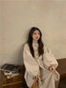 Autumn Korean Style Dress Women Ruffles Patchwork O Neck Long Sleeve Dresses Slim Waist Elegant Vestidos Mujer