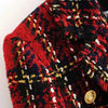 Tweed women red plaid blazers 2021winter women vintage jackets female patchwork blazer coats girls chic outfit clothes