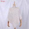 Genuine Rabbit Fur Knitted Natural Fur Poncho Wrap Coat Shawl Lady Scarf Natural Fur Wedding Party Cape
