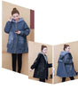 Winter Women Lamb Wool Thick Denim Jacket 5XL Loose Hooded Windbreaker Coat Casual Zipper Jeans Outerwear Warm Parkas