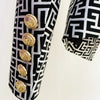 High Street Designer Jacket Women's Double Breasted Lion Buttons Geometrical Jacquard Blazer
