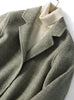 Handmade 90%Wool Women Plaid Blazer Coat Elegant Chic Wool Blend Khaki Blue Winter Coats