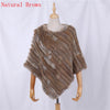 Genuine Rabbit Fur Knitted Natural Fur Poncho Wrap Coat Shawl Lady Scarf Natural Fur Wedding Party Cape