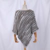 Genuine Rabbit Fur Knitted Natural Fur Poncho Wrap Coat Shawl Lady Scarf Natural Fur Wedding Party Cape