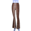 high waist leopard print flare leggings autumn winter women sexy bodycon trousers club pants