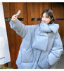 Women White Duck Down Coat Winter Female Scarf OverSize Jackets Round Neck Loose Thicken Parkas Warm Outwear