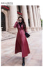 Maxi Fit and Flare Leather Trench Coat for Women Spring Long Designer Clothing Women Long Sleeve Lapel