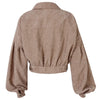 Autumn Cropped Corduroy Jackets Overcoat Single Breasted Lantern Sleeve Coats Women Vintage Winter Women Jacket 18047