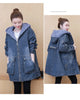 Winter Women Lamb Wool Thick Denim Jacket 5XL Loose Hooded Windbreaker Coat Casual Zipper Jeans Outerwear Warm Parkas