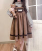 Autumn Winter Girls Vintage Sweet Lolita Jsk Dress Women Cute Bear Embroidery Plush Pocket Loose Corduroy Party Strap Dresses