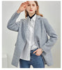 Handmade 90%Wool Women Plaid Blazer Coat Elegant Chic Wool Blend Khaki Blue Winter Coats