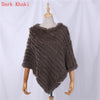 Genuine Rabbit Fur Knitted Natural Fur Poncho Wrap Coat Shawl Lady Scarf Natural Fur Wedding Party Cape