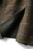 Handmade 90%Wool Women Plaid Blazer Coat Elegant Chic Wool Blend Khaki Blue Winter Coats