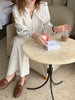 Women Autumn Beige Long Loose Lace Dress V Neck Straight Full Sleeve Pullover Maxi Dresses Female
