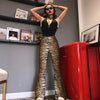 high waist leopard print flare leggings autumn winter women sexy bodycon trousers club pants