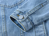 Vintage Women Jacket Autumn Winter Oversize Denim Jackets Washed Blue Jeans Coat Turn-down Collar Outwear Bomber Jacket